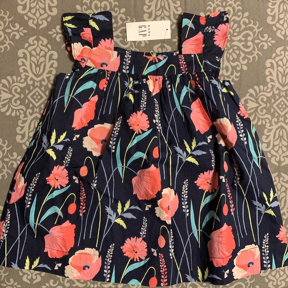 NWT Baby Gap Flowered Dress, 12-18 Months